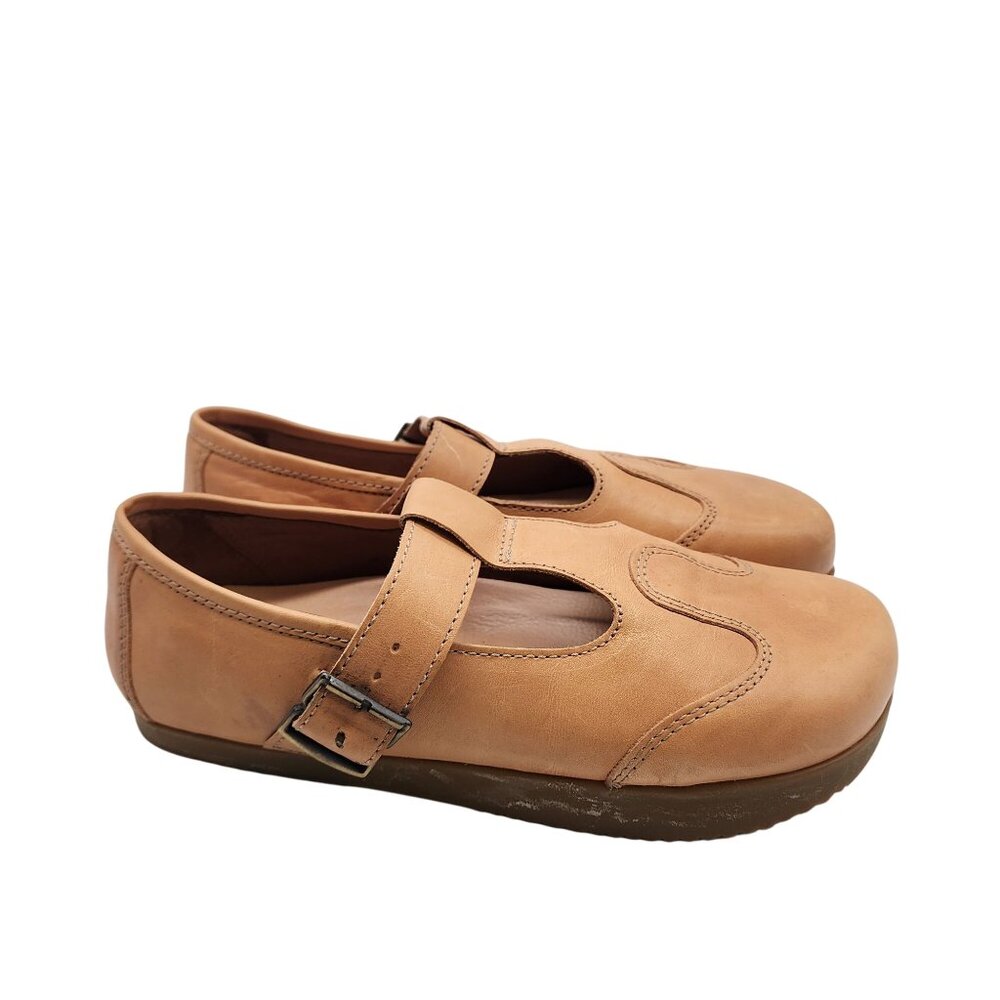 Kalso Earth Shoe Women's Faroe Lotus Mary Jane Shoe Size 10 Tan Leather Flat